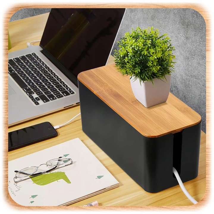 ORGANIZER NA KABLE POJEMNIK PUDEŁKO NA LISTWY KABLI PRZEWODY BOX DREWNO L