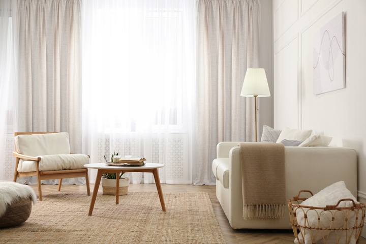 ZASŁONA GOTOWA JULA2 TAŚMA 140 X 270 CM LEN BEŻOWY STYL EKO RÓŻNE KOLORY