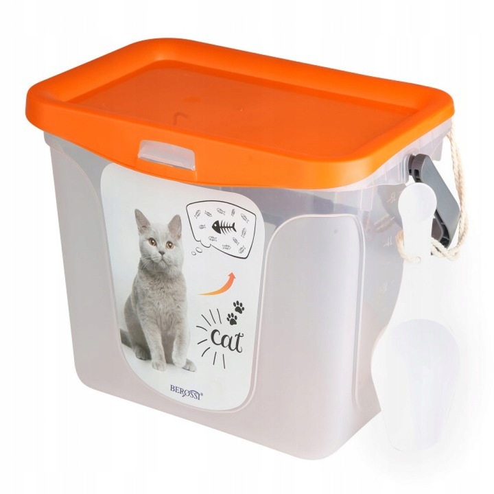 POJEMNIK NA KARMĘ DLA KOTA Z ŁOPATKĄ 6L