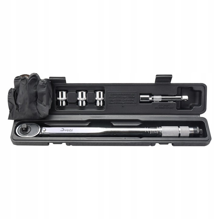 KLUCZ DYNAMOMETRYCZNY 1/2 28-210Nm CrMO & CrV + 3 NASADKI 17,19,21 mm