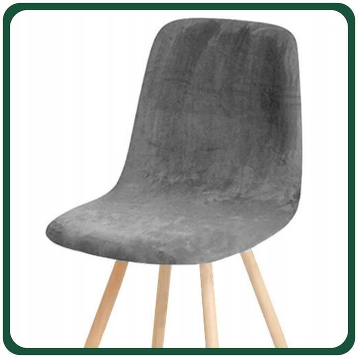 POKROWIEC NA KRZESŁO SKANDYNAWSKIE SZARY WELUR ELASTYCZNY GRUBY UNIWERSALNY