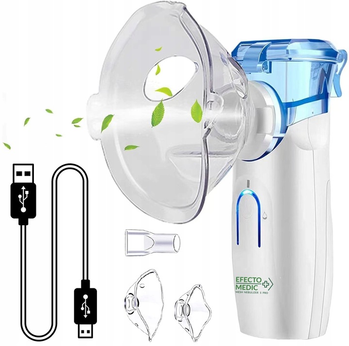 INHALATOR NEBULIZATOR Siateczkowy DLA DZIECI DOROSŁYCH przenośny CICHY SPRO