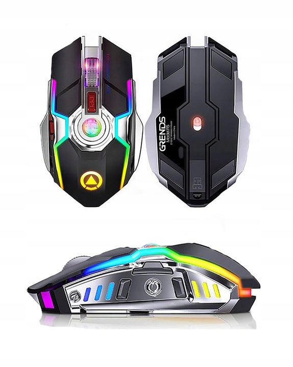 PROFESJONALNA CICHA MYSZ GAMINGOWA PODŚWIETLANA