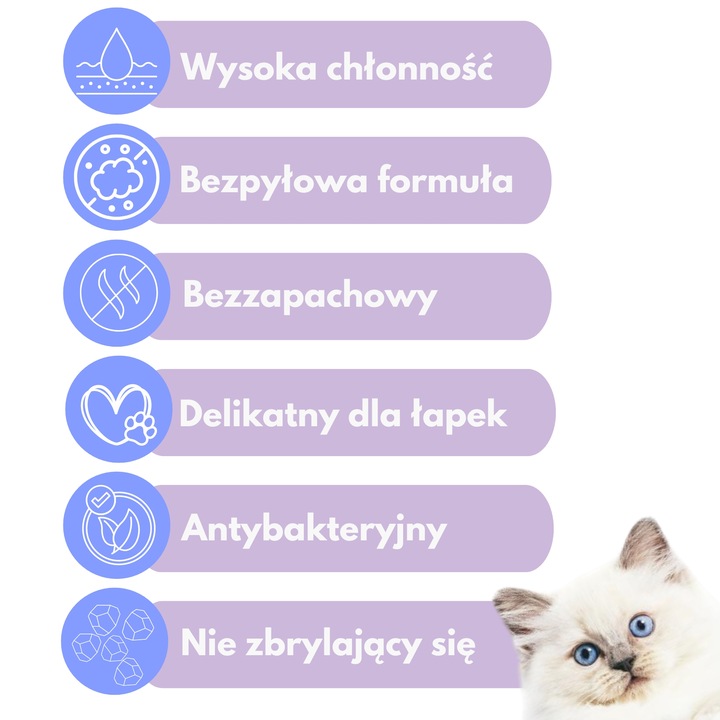 Żwirek silikonowy dla kota bezpyłowy SILKY 8x3,8l ZESTAW 8 sztuk