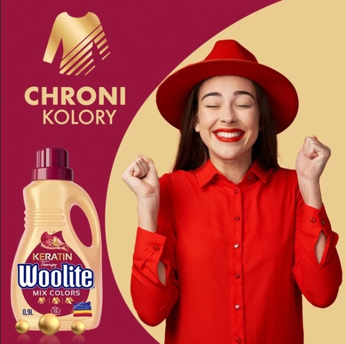 WOOLITE Płyn Do Prania Kolorów Ochrona Intensywność Keratin Therapy 4,5 l