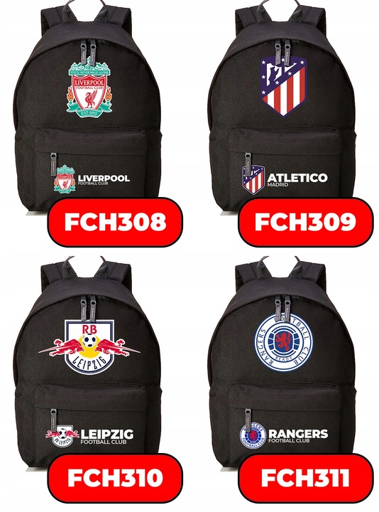 Plecak Szkolny Czarny REAL MADRID Kluby Piłkarskie Piłkarze Sportowe Wzory
