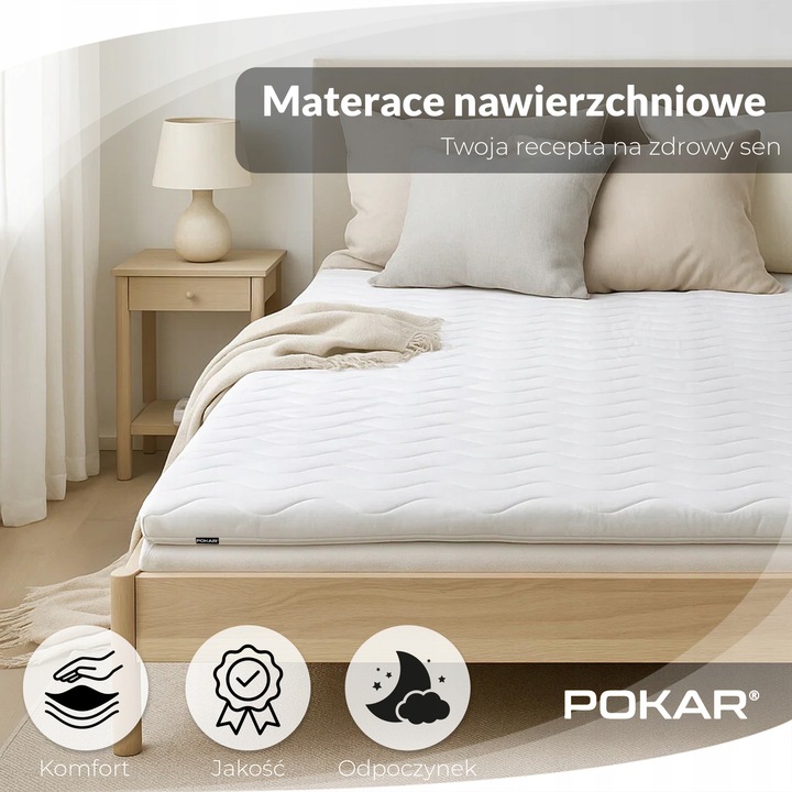 Materac nawierzchniowy nakładka topper H3 90x200x5cm