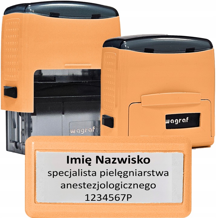 Pieczątka Wagraf B2s do 4 wersów - 12 kolorów obudowy - IMIENNA - FIRMOWA