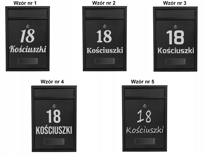 SKRZYNKA POCZTOWA NA LISTY POCZTĘ OGRODZENIE CZARNA Z NUMEREM DOMU
