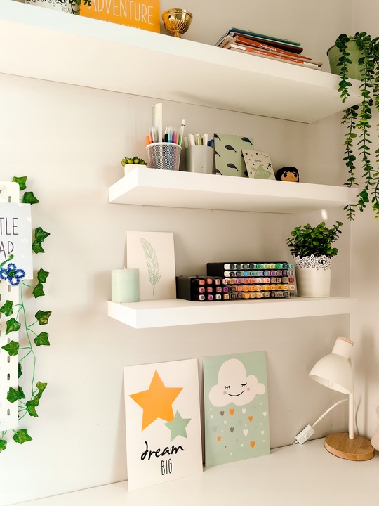 Półka ścienna samowisząca - FS - 60x23 cm - Biały