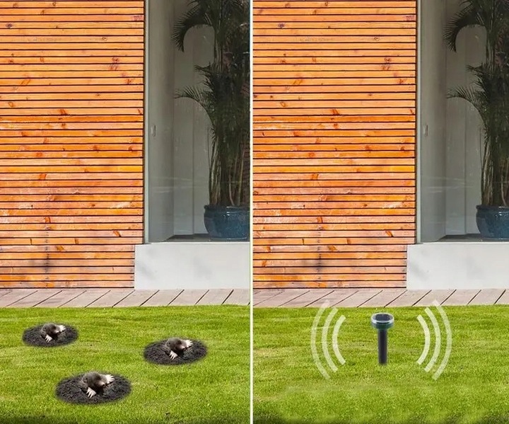 4x MOCNY ODSTRASZACZ KRETÓW SOLARNY NA KRETY NORNICE MYSZY GRYZONI XXL