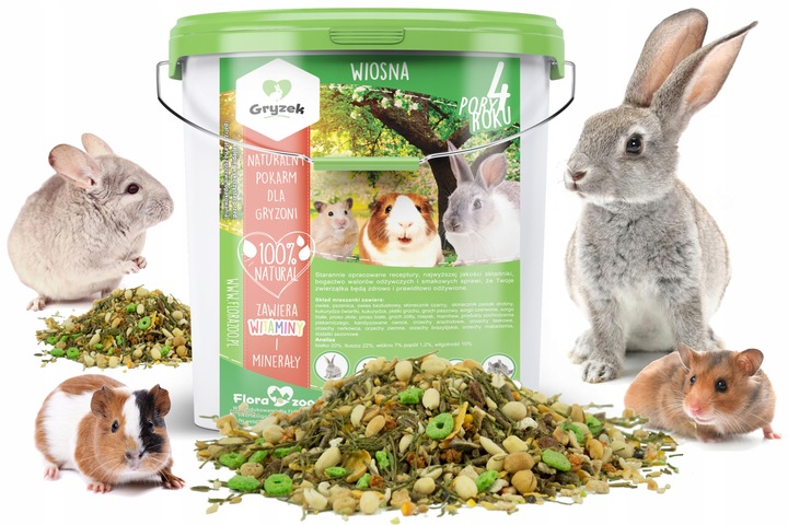 NATURALNY POKARM KARMA DLA KRÓLIKA ŚWINKI GRYZONI 4 PORY ROKU WIOSNA