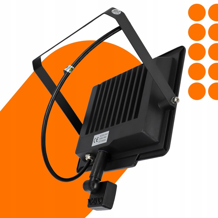 Naświetlacz LED Halogen 100W Reflektor Lampa Zewnętrzna Czujnik Ruchu