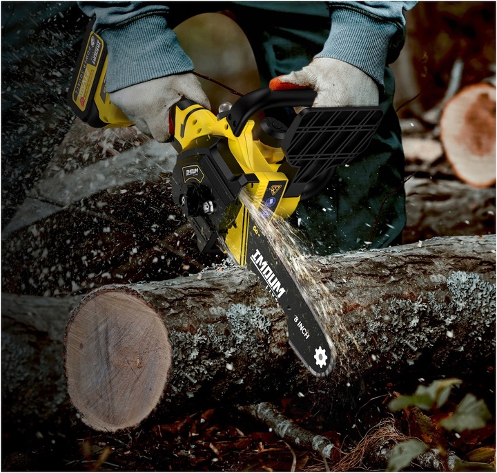 MINI PIŁA ŁAŃCUCHOWA AKUMULATOROWA PILARKA 8" DWA AKUMULATORY ZESTAW