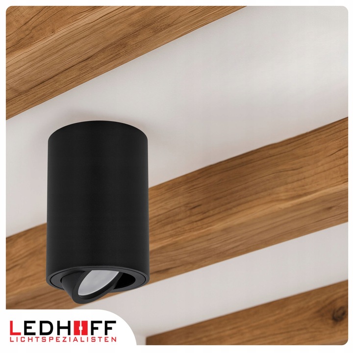 4x Oprawa natynkowa sufitowa LED halogenowa TUBA GU10 Ruchoma czarna