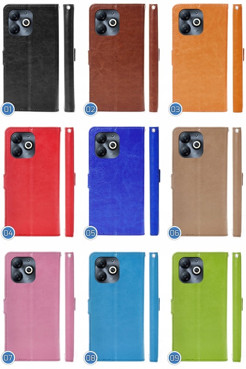 Etui do Infinix Smart 8 / Hot 40i Portfel Vintage Book Case Kolory + SZKŁO