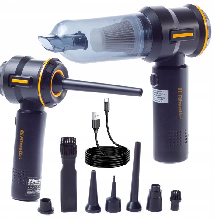 ODKURZACZ RĘCZNY SAMOCHODOWY BEZPRZEWODOWY AKUMULATOROWY MOC RIWALL