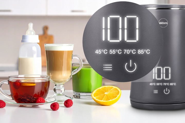 Czajnik bezprzewodowy z regulacją temperatury C515 szary 2000W 5