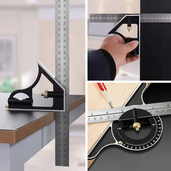 KĄTOMIERZ LINIAŁ PRZYMIAR LIBELKA KĄTOWNIK WIELOFUNKCYJNY 300 MM