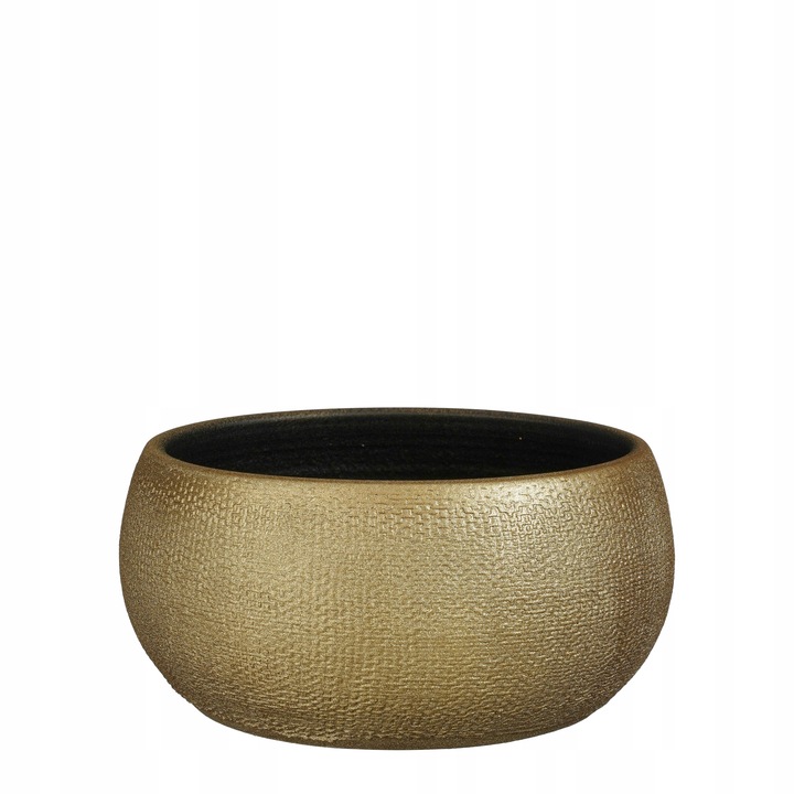 złota osłonka na drzewko BONSAI złote niskie doniczki PORTO BOWL 27/13 cm