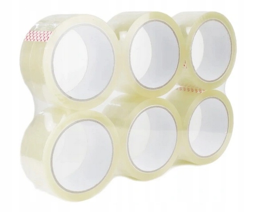 TAŚMA PAKOWA 48/60Y TRANSPARENTNA BARDZO CICHA 6 SZT