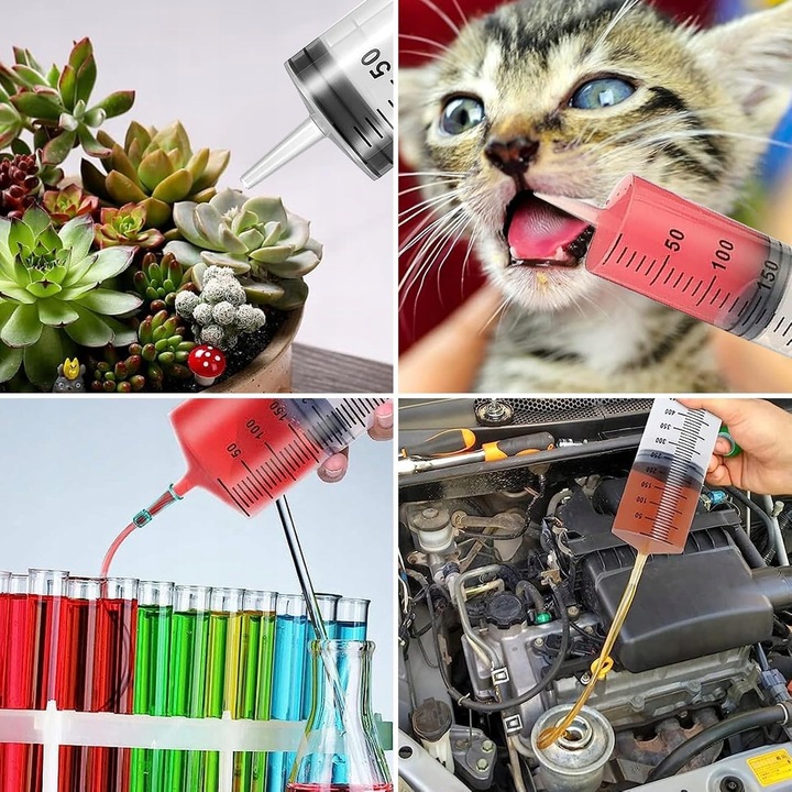 STRZYKAWKA 500ML, STRZYKAWKA Z WĘŻEM, DO LABORATORIÓW NAUKOWYCH, BEZ IGŁY