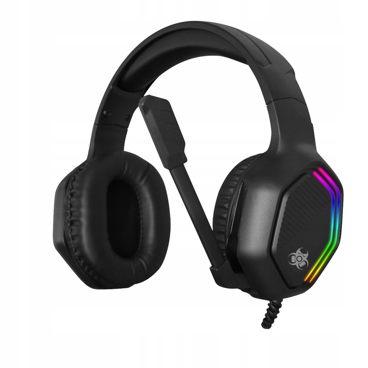 SŁUCHAWKI GAMINGOWE NASZUSZNE Z MIKROFONEM PRZEWODOWE RGB DLA GRACZY JACK