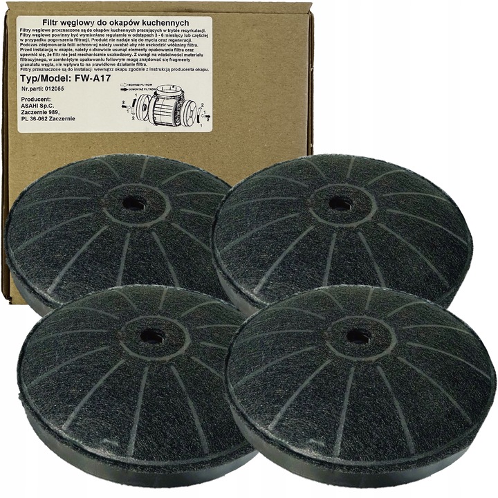 Filtr węglowy do okapu Amica OKP OMP OTP OMP6253BG zamiennik KF17154 - 4szt