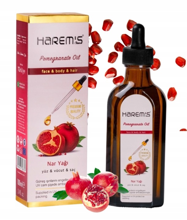 Olejek z Pestek Granatów do Twarzy, Włosów i Ciała serum 100ml HAREM'S