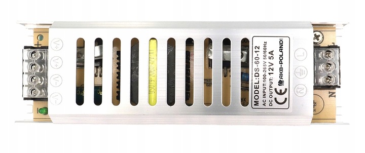 ZASILACZ 12V LED 60W 5A Slim Montażowy Modułowy Do Taśmy MONO RGB