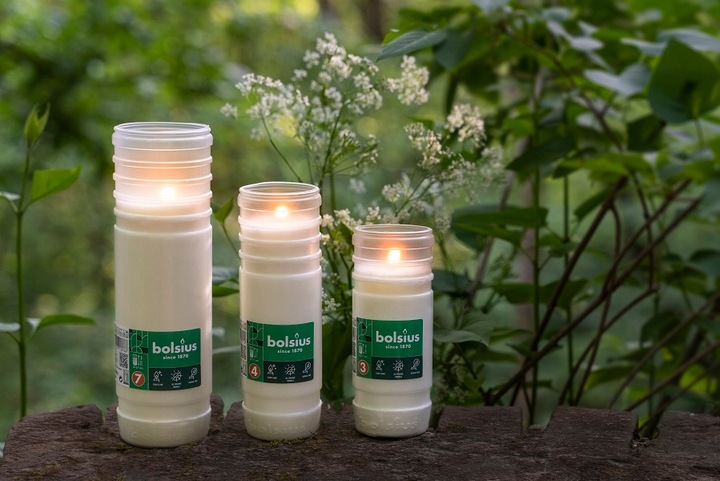 Wkłady parafinowe do zniczy Bolsius RP3 całoroczne białe 68 godzin palenia