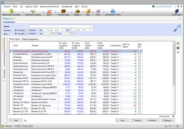 mFaktura Magazyn - program do faktur z magazynem, licencja wieczysta