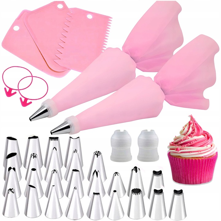 RĘKAW CUKIERNICZY 2x DEKORATOR TORTÓW SILIKON 24EL TYLKI CUKIERNICZE