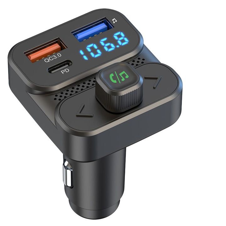 TRANSMITER FM BLUETOOTH 5.3 DRMZ SZYBKA ŁADOWARKA QC3.0 PD 36W USB