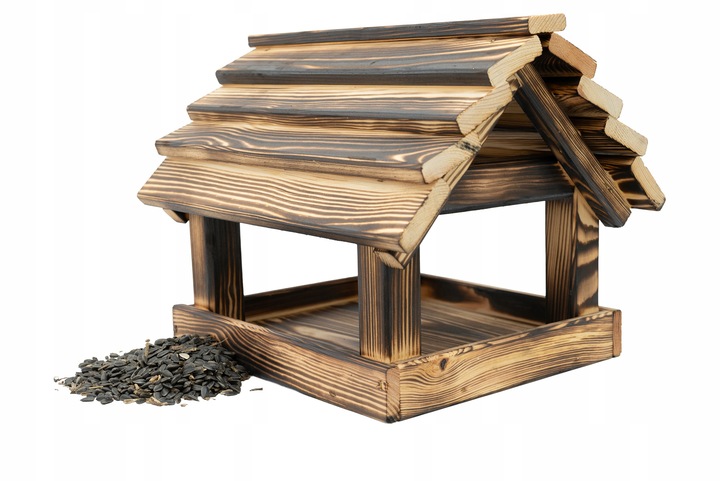 Stojący Karmnik Ogrodowy Dla Ptaków Opalany Solidny Duży + Słonecznik