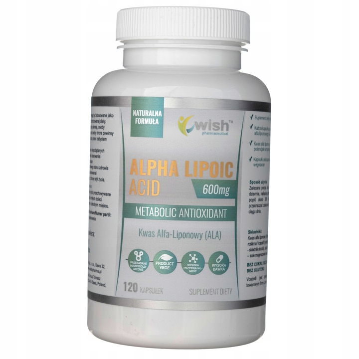 WISH KWAS ALFA LIPONOWY ALA 600 MG - 120 KAPSUŁEK