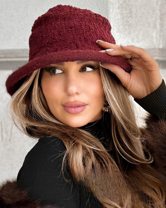 BUCKET HAT KAPELUSZ JESIEŃ ZIMA WIOSNA BOUCLE BUKLA BARANEK BEAR KOL