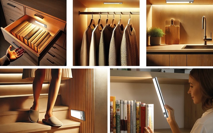 BOSTE LAMPKA LED NOCNA Z CZUJNIKIEM RUCHU I ZMIERZCHU MAGNETYCZNA AUTO