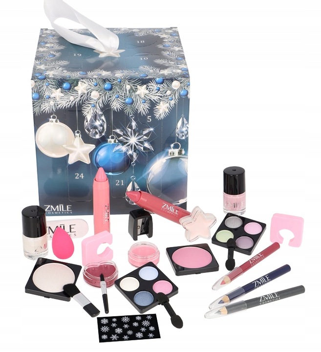 KALENDARZ ADWENTOWY DLA KOBIET MAKE UP Z KOSMETYKAMI ZESTAW DO MAKIJAŻU