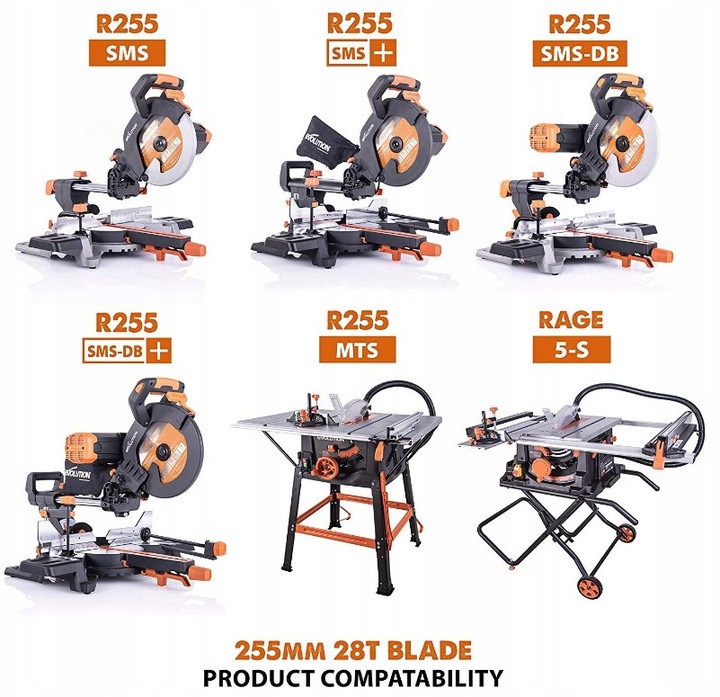 Tarcza piła TCT wielozadaniowa Evolution RAGE 255