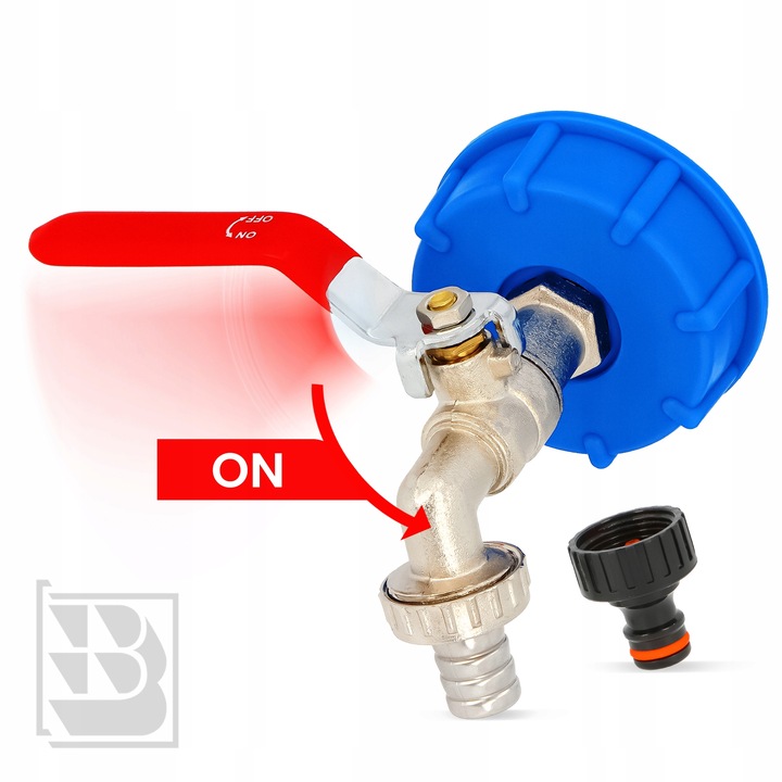 ZAWÓR CZERPALNY KRAN MAUZERA ZBIORNIKA IBC 1000L 3/4x1/2 SZYBKOZŁĄCZE