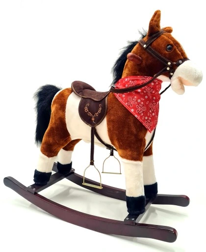 ŚPIEWAJĄCY KOŃ NA BIEGUNACH 74cm DUŻY BUJANY KONIK