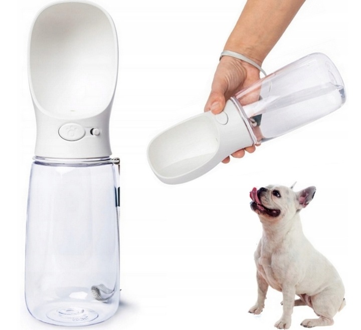 BUTELKA NA WODĘ DLA PSA BIDON POIDŁO MISKA 0,35L PRZENOŚNA SPACER TURYSTYCZ