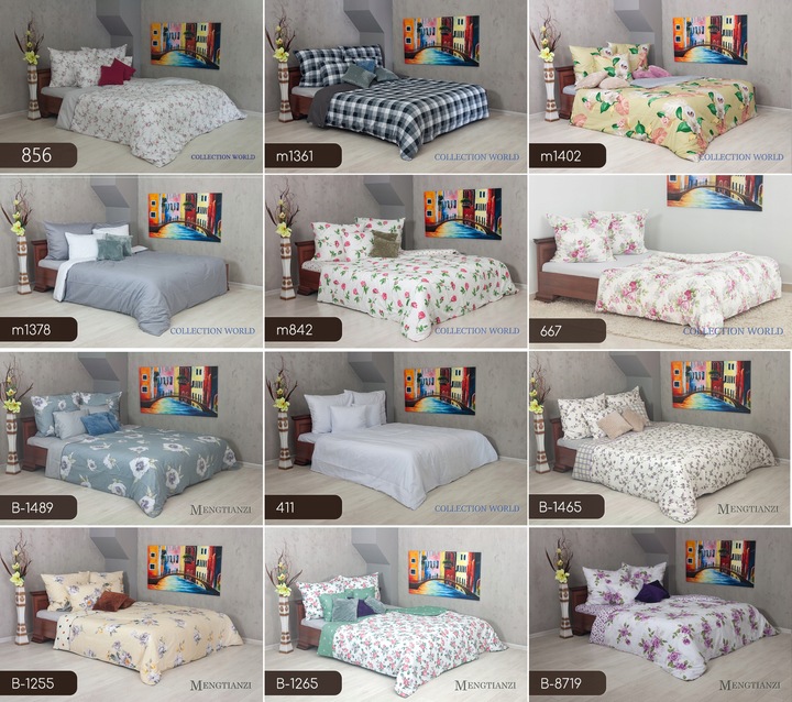 Pościel ELWAY 200x220 Bawełna Satynowa NOWE WZORY miękka dwustronna