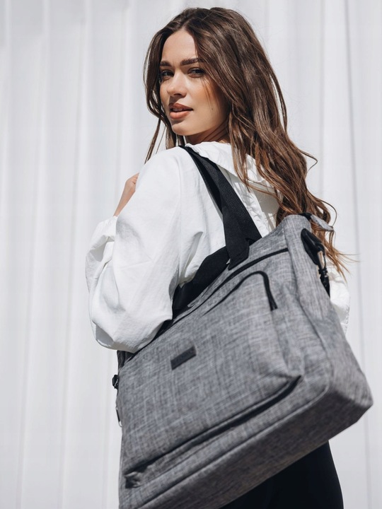 Torba damska duża torebka shopper szara pojemna z paskiem na ramię ZAGATTO