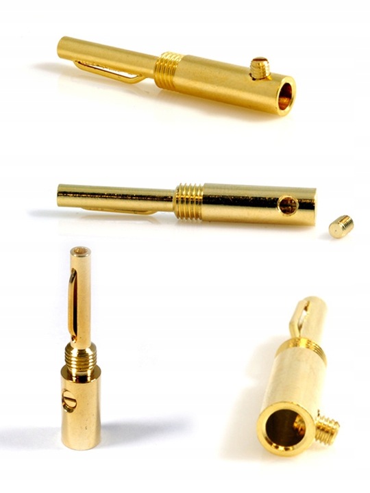 MELODIKA MDBAN4 WTYKI BANANOWE WTYK GŁOŚNIKOWY 4szt. ZŁOCONE edition