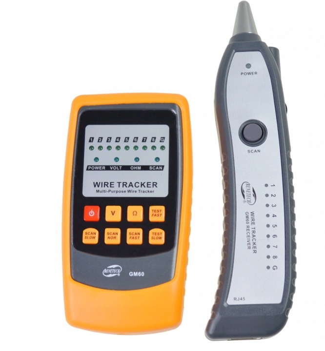 SZUKACZ PAR TESTER PRZEWODÓW DETEKTOR SIECI WIRE TRACKER RJ11 RJ45 ZESTAW