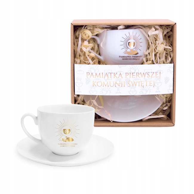 Prezent Na Komunię Świętą Podziękowanie Upominek Filiżanka Dla Ojca Matki