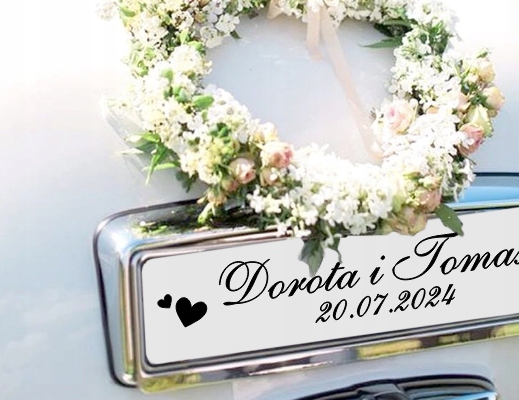 Ślubne TABLICE tablica ślubna na ślub na samochód 2 szt. NIEPRZEMAKALNE