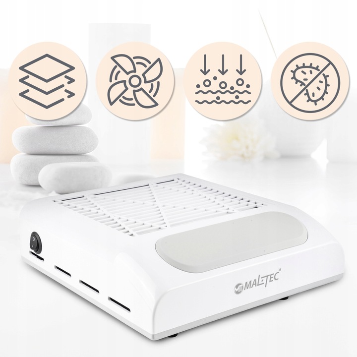 POCHŁANIACZ PYŁU DO PAZNOKCI BEZWORKOWY KASETOWY MANICURE FILTR 80W